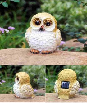 Solar Garden Lights Outdoor Garden Owl Statue Decoration