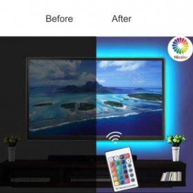5V 3M/9.9ft LED TV Backlights USB Powered Bias Lighting Kit with RF Remote (16 Colors and 4 Dynamic Modes) for HDTV/PC Monitor/Home Theater