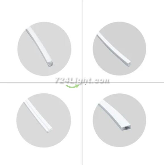 1M/5M/10M/20M Pack of T0410 LED Neon Light Housing Kit with End Caps and Mounting Clips, Flexible Neon Channel Fit for 5mm Wide LED Strip Lights
