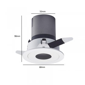 5W Round Hole Downlight Led Spotlight Embedded Anti-glare Wall Washer Commercial Aisle Background Wall Ceiling Light