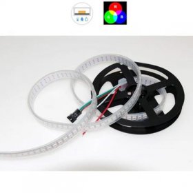 DC 5V SK6812 Individually Addressable LED Strip Light 5050 RGB 6.6 Feet (200cm) 144LED/Meter LED Pixel Flexible Tape White PCB