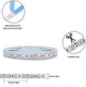 365nm 370nm SMD5050-300 12V 6A 72W UV LED Strip Light for Curing, Currency Validation