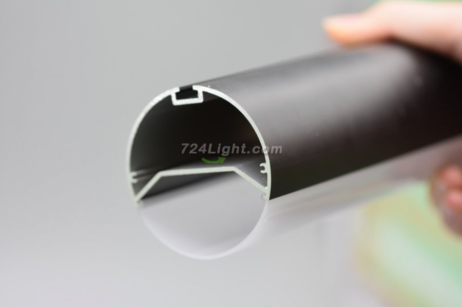 Black 2.5" Newest Suspended Tube Light LED Profile Diameter 63mm 1meter Tube lighting Profile