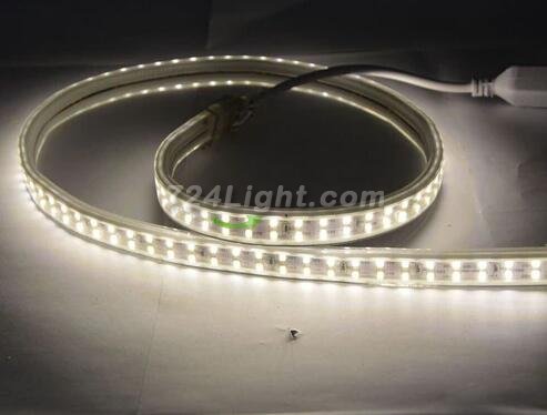 AC 110V 220V SMD2835 High Voltage Flat Strip Light 180 LEDs Per Meter Double Row with the power plug