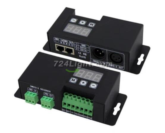 BC-853 DC 12V-24V Constant Voltage 3CH DMX512 Decoder for RGB LED Lights