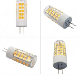 110V-130V /200-240V AC G4 Bi-Pin Base Spotlight Lighting Dimmable 5W Replace 45W G4 Halogen Lamp, for Under-Cabinet Lights, Ceiling Lights, Pack of 10