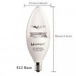 LED Candle Light UL CUL Approved 3.5 Watt 300 Lumen LED Candle Light Bulb Dimmable 2700K Warm White Color in E12 Edison Screw Base, 40 Watt Incandescent Lamp Equivalent