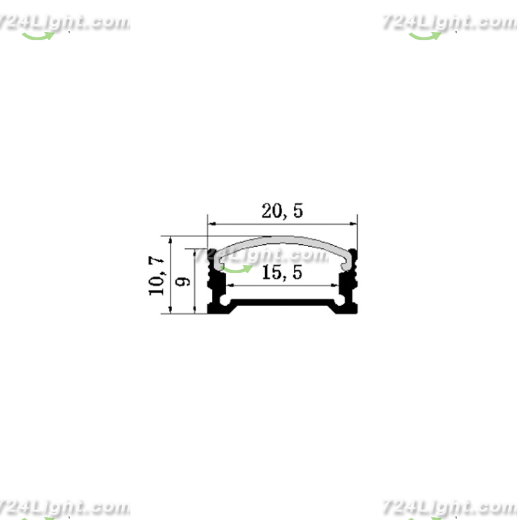 2010 bottom PCB15 wide seamless docking cabinet office line light hard light strip aluminum groove shell kit