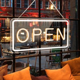 Open Signs for Business, COB Chip LED Neon Open Sign, 16"x 9" Bright Electric Light Up Open Signs with ON/OFF Switch adapter for Bars, Stores, Coffee Shop, Hotel, Window, Outdoor etc.