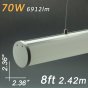 Linear Suspension Fixtures 8ft 2.4 Meter 2.36"x2.36" 70W DC 12V