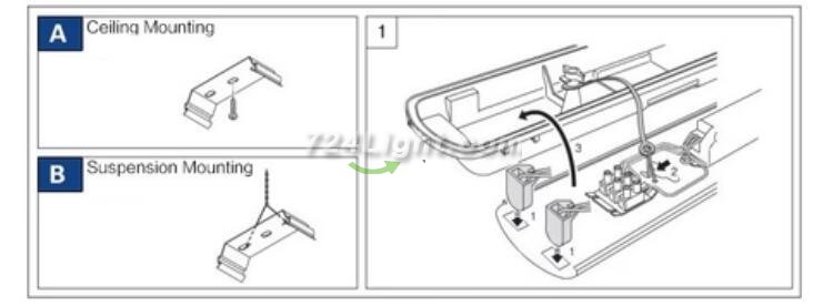 LED Tube Fixture (No Tube included) for Dual LED Tube Tri-proof LED Tube Support Bracket Waterproof , Dustproof, Corrosion-Proof