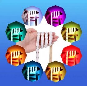 Multi-colors FCOB LED Strip 16.4FT/5M Dot Free 576LEDs/M 14W/M 12V RGB LED Light Tape
