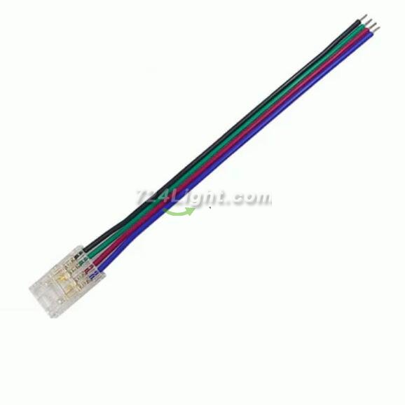 10PCS PACK RGB Color COB LED Strip Connectors Solderless 4 Conductors Connectors for 10mm Wide RGB COB Flex LED Strips