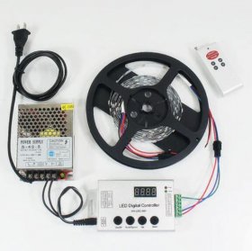 DC 5V SK6812 Individually Addressable LED Strip Light, 16.4FT/5M 5050 RGB Pixel LED Strip Kit with 150LEDs