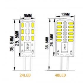 10 Pack G4 LED Light Bulb Bi-Pin Silicon Encapsulation 12V 1.5 W SMD3014 24pcs LEDs 10W Halogen Equivalent