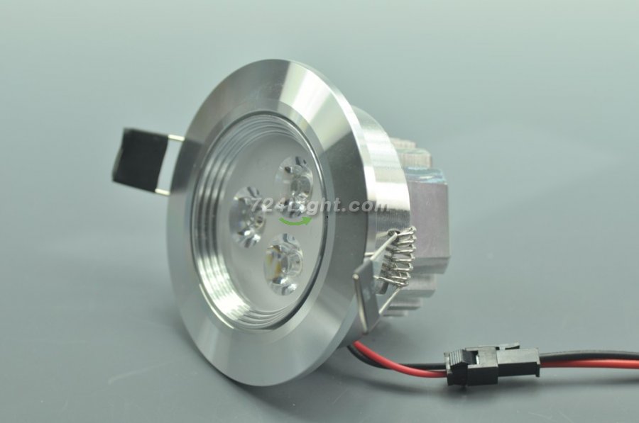 3W CL-HQ-01-3W LED Down Light Cut-out 69mm Diameter 3.3" Silver Recessed Dimmable/Non-Dimmable LED Down Light