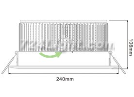 36W LD-DL-CPS-01-36W LED Down Light Cut-out 210mm Diameter 9.4" White Recessed Dimmable/Non-Dimmable LED Down Light