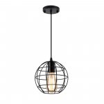 Industrial Pendant Light, retro black metal shade with adjustable for dining room, bedroom, kitchen, hallway