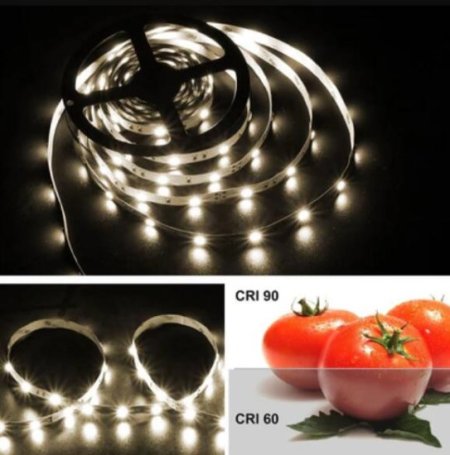 (image for) High CRI 90 LED strip, 5Meter Roll SMD5050-150 30 LEDs 450lm Per Meter 12V LED Strip Light,10mm Wide Tape