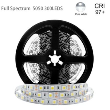 (image for) 16.4FT 5Meter SMD5050 300LED 12V 60W True Color CRI95+ Full Spectrum Natural Light LED Strip Light