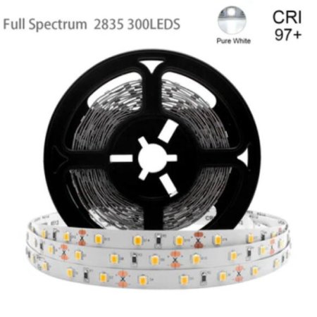 (image for) 16.4FT 5Meter SMD2835 300LED 12V 30W True Color CRI95+ Full Spectrum LED Strip Light