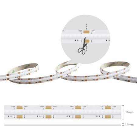 (image for) Multi-colors FCOB LED Strip 16.4FT/5M Dot Free 432LEDs/M 10W/M 12V RGB LED Light Tape