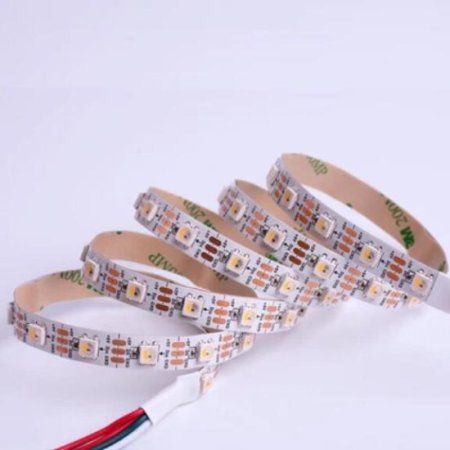 (image for) DC 5V SK6812 Individually Addressable LED Strip Light 5050 RGBW 16.4 Feet (500cm) 60LED/Meter LED Pixel Flexible Tape White PCB