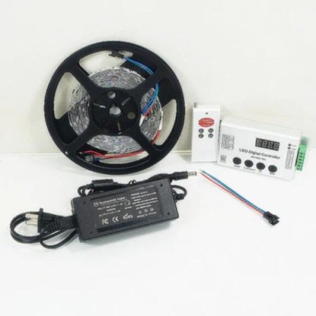 (image for) TM1914 Addressable Dream Color LED Light Strip, 12VDC 16.4Ft/5M 5050 RGB Pixel LED Strip Kit with 60LEDs /Mtr