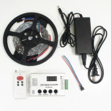 (image for) TM1914 Addressable Dream Color LED Light Strip, 12VDC 16.4Ft/5M 5050 RGB Pixel LED Strip Kit with 60LEDs /Mtr