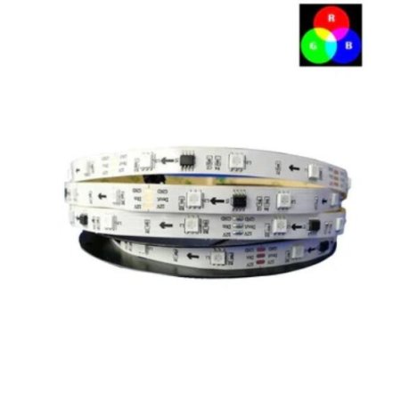 (image for) DC 12V TM1914 Breakpoint Continuingly 5050 RGB Color Changing Addressable LED Strip Light 16.4 Ft (500cm) 48LED/Mtr LED Pixel Flexible Tape White PCB