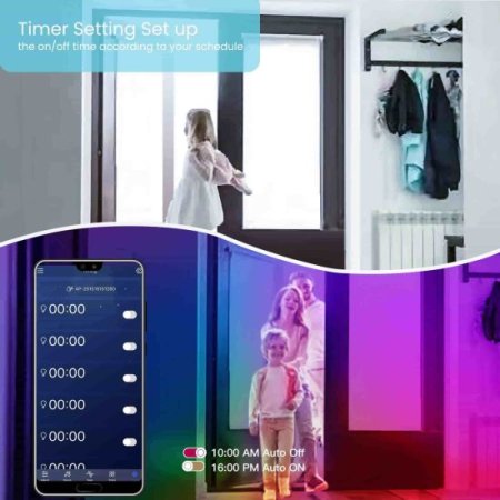 (image for) 25 FT LED Strip Lights,Bluetooth LED Lights for Bedroom, Color Changing Light Strip with Music Sync, Phone Controller and IR Remote(APP+Remote +Mic)