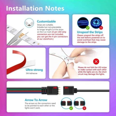 (image for) 50Ft LED Strip Lights Music Sync Color Changing RGB LED Strip 44-Key Remote, Sensitive Built-in Mic, App Controlled LED Lights Rope Lights, 5050 RGB LED Light Strip(APP+Remote)