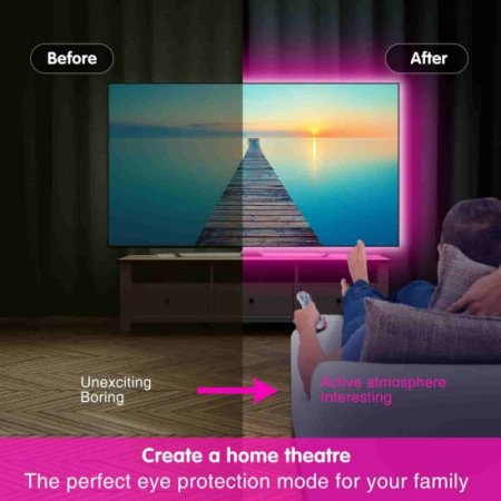 (image for) 65.6ft Led Strip Lights Ultra Long RGB 5050 Color Changing LED Light Strips Kit with 44 Keys Ir Remote Led Lights For Bedroom Kitchen Home Decoration