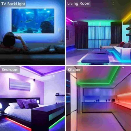 (image for) 65.6ft Led Strip Lights Ultra Long RGB 5050 Color Changing LED Light Strips Kit with 44 Keys Ir Remote Led Lights For Bedroom Kitchen Home Decoration