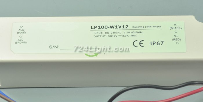 100 Watt LED Power Supply 12V 8.3A LED Power Supplies Waterproof IP67 For LED Strips LED Lighting