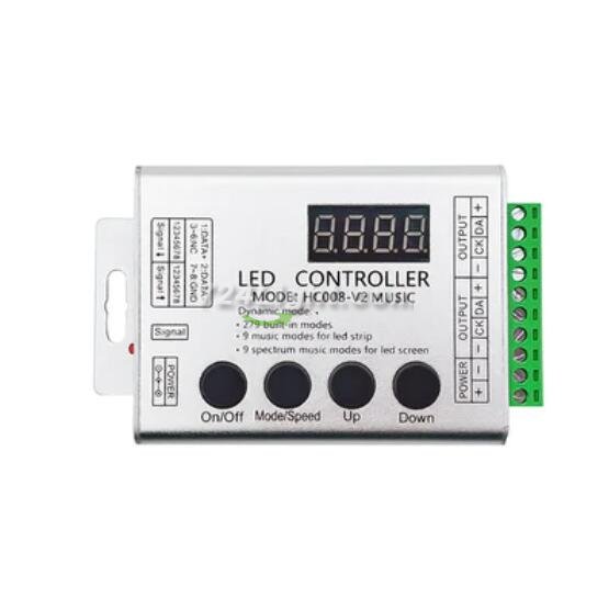 Aluminum Shell LED Controller 4 Key RF Wireless Remote Pixel SPI Controller for Addressable Dream Color RGB/RGBW LED Lights DC5-24V