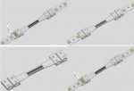 10PCS PACK RGBW LED Strip Connectors Solderless Snap Down 5Conductor Connectors for 12mm Wide SMD5050 RGBW Color Flex LED Strips