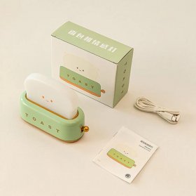 2pcs Pack (1Green+1Pink) Dimmable LED Toast Night Light Rechargeable Desk lamp with Timer for Baby Girls Boys