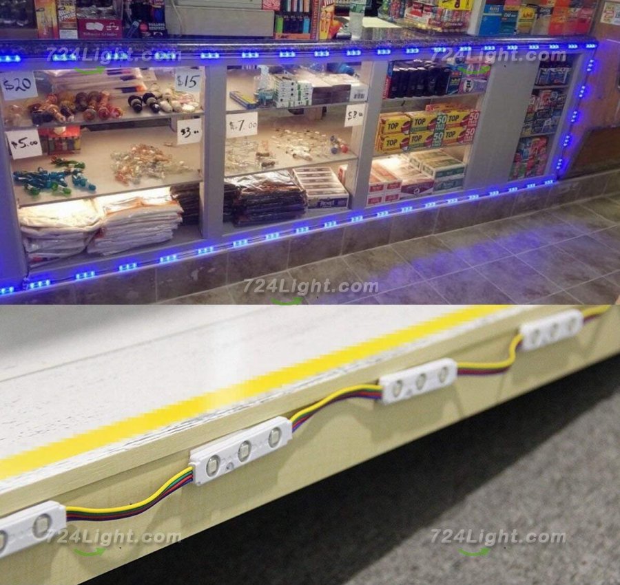 20pcs/pack RGB Color Changing 5050 3 LED Light Module 12V 160° Beam Waterproof IP67 for Outdoor Led StoreFront Signage Lighting