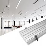 2 Pack H20050 Big Aluminum Extrusion Channel for Flush Mounting Linear Office Lighting System