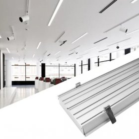 2 Pack H20050 Big Aluminum Extrusion Channel for Flush Mounting Linear Office Lighting System