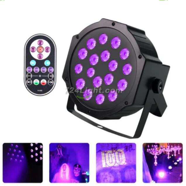 LED UV Par Lights IP65 Waterproof Outdoor LED 18W UV Stage Wash/Strobe Lights DMX512 Controllable Multiple Lights Linkable DJ Lights Party Lights for Outside Party Wedding Holiday