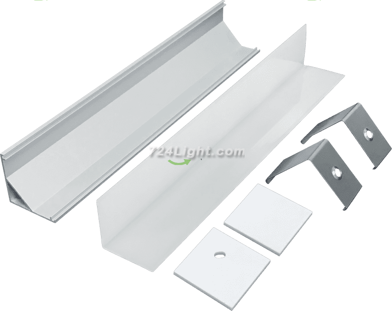 3030 Corner Light Cabinet Light Shelf Light 45 Degree V Type Right Angle Mask Triangle Line Light Shell Kit