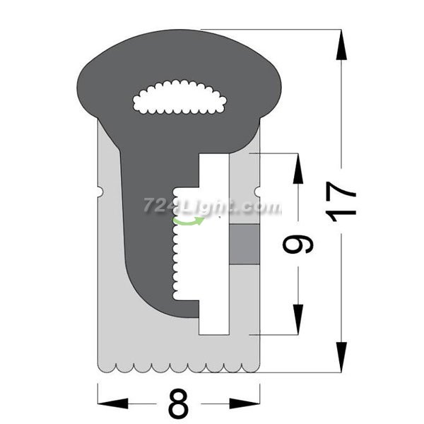 LED Neon Strip 1 meter(39.4 inch) 17x8mm Suit For 8mm 5050 2835 Flexible Light LED Light Silicone Channel Waterproof IP67