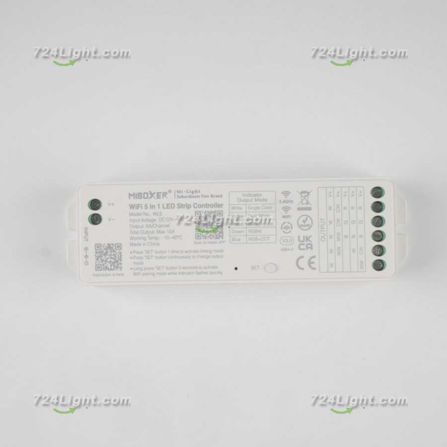 15A Wifi 5 In 1 LED RGB Strip Controller For 3528 5050 RGB LED Strip
