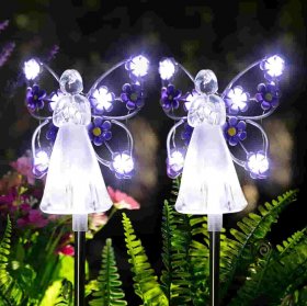 Solar Angel Garden Lights, 2 Pack with 7 LED Eternal Light