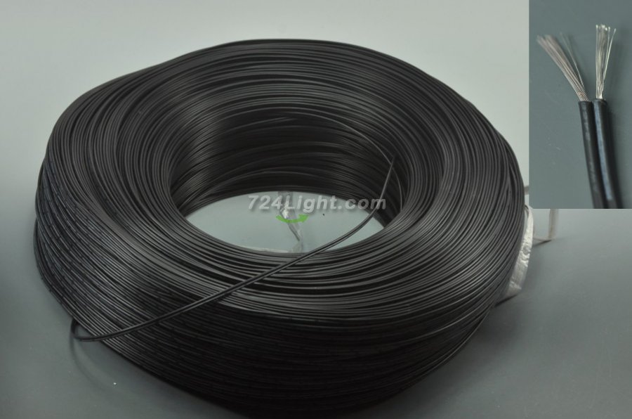 Black TWO 2Pin LED Extension Tinned Copper Wire Cable Wire Cord Free Cutting 1M - 100M (3.28foot - 328foot) 20AWG for led strips single color 3528 5050 Strip Light