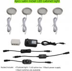 4pcs Pack Round LED Under Cabinet Lighting Stainless Steel LED Puck Light 2W 12VDC, 3 Switches Optional Controllable Puck Light for Motorhome, Caravan, Truck, Kitchen, Wine Cabinet, Wardrobe