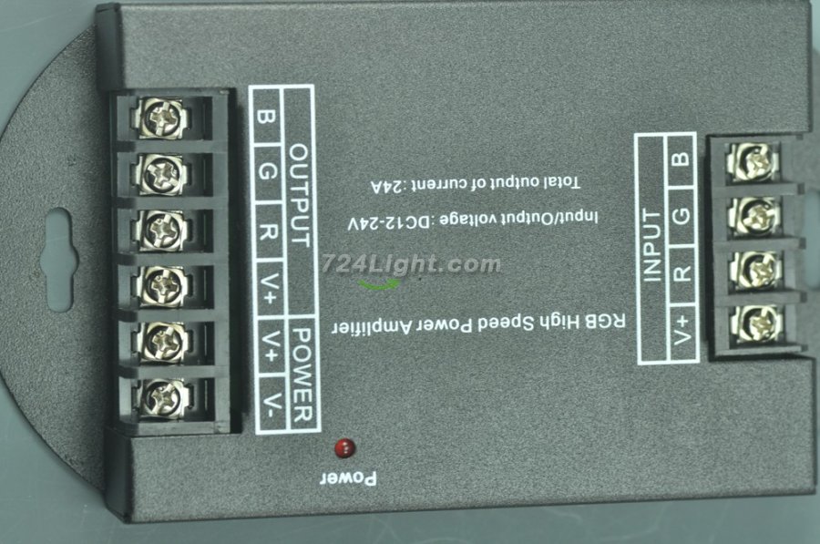 DC12-24V 288-576W RGB High Speed Power Amplifier 3 Channels 24A Output Current Common Anode For LED Strip