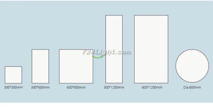 1'x1' (295x295mm) 12W LED Panel Light in 0.39'' (10mm) Thick White Trim Flat Sheet Panel Lighting Board Super Bright Ultra Thin Glare-Free